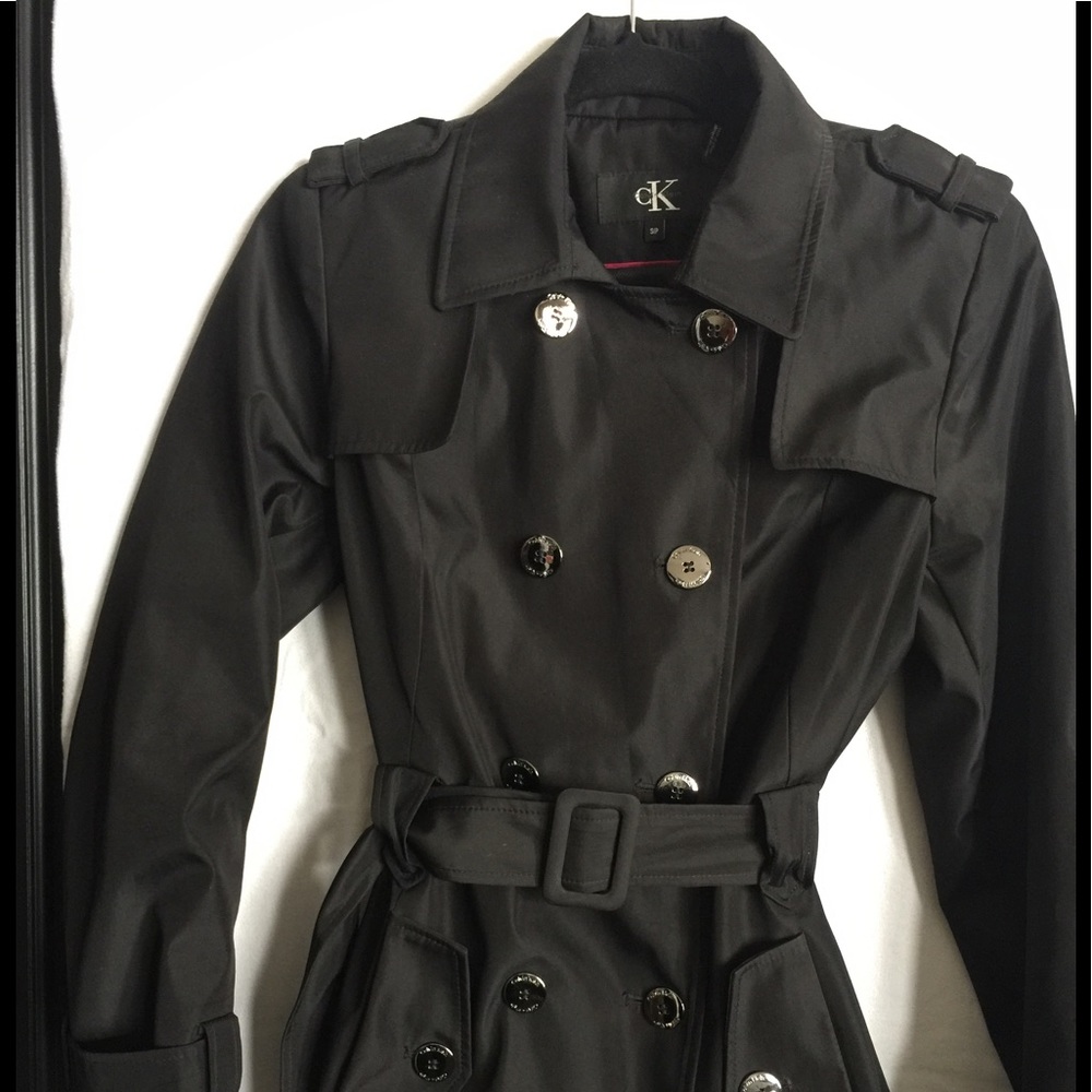 Calvin Klein Spring Coat. Size S or about 8.Black